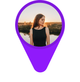 Stylish female caucasian user on GoMeet.today with black dress.