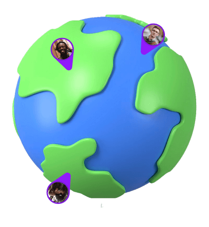 A globe indicating the diversity of users on GoMeet.today